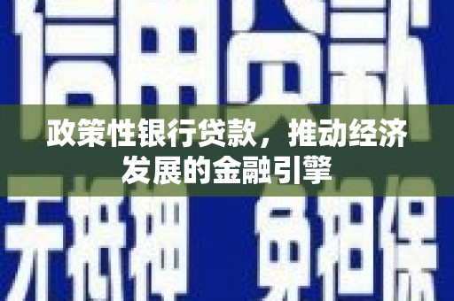 下城政策性银行贷款，推动经济发展的金融引擎