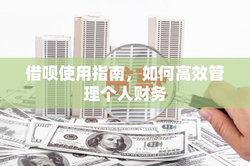 下城借呗使用指南，如何高效管理个人财务