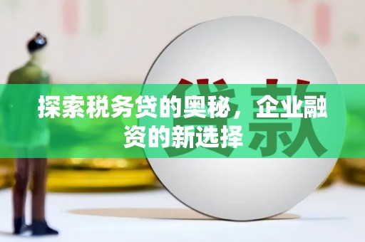 下城探索税务贷的奥秘，企业融资的新选择