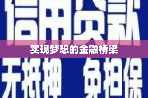 下城实现梦想的金融桥梁