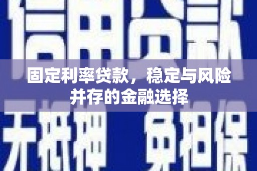 下城固定利率贷款，稳定与风险并存的金融选择