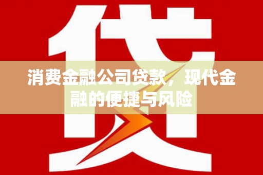 下城消费金融公司贷款，现代金融的便捷与风险