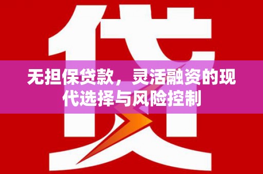 下城无担保贷款，灵活融资的现代选择与风险控制