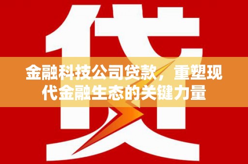 下城金融科技公司贷款，重塑现代金融生态的关键力量