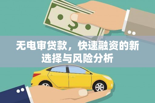 下城无电审贷款，快速融资的新选择与风险分析