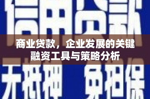 下城商业贷款，企业发展的关键融资工具与策略分析