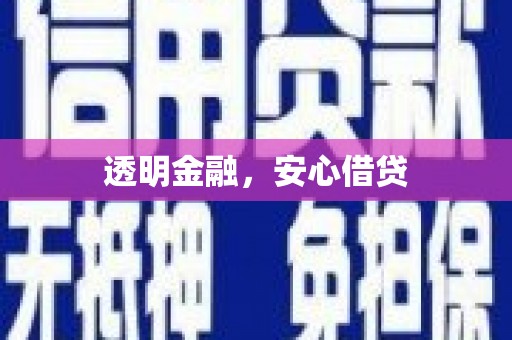 下城透明金融，安心借贷
