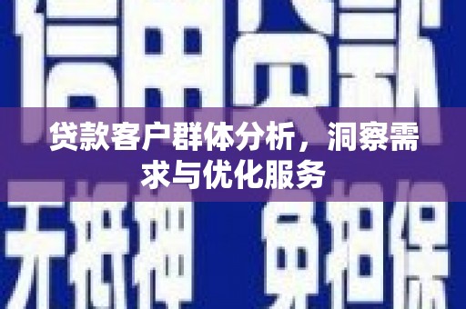 下城贷款客户群体分析，洞察需求与优化服务